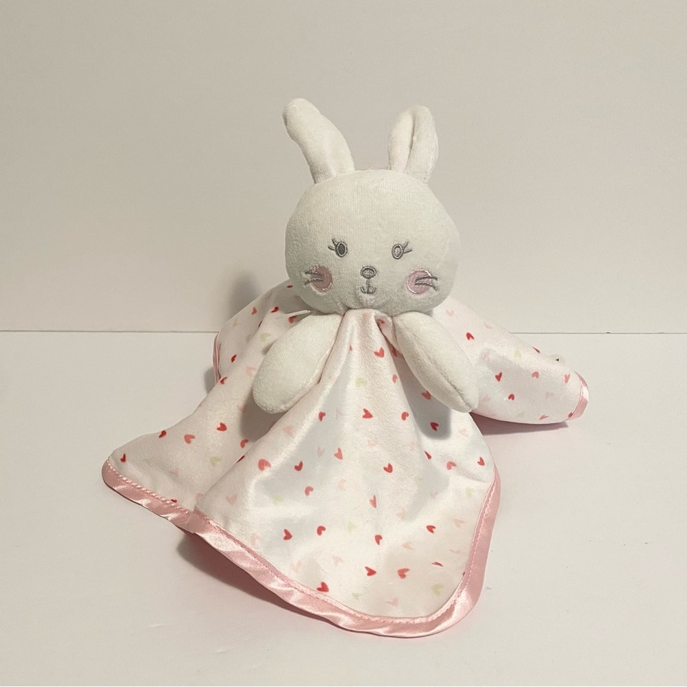 George Bunny Lovey Pink White Baby Polka Dot Plush Walmart Satin Girl Toy